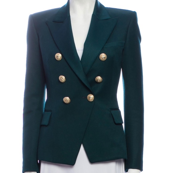 Gorgeous Balmain Dark Green Double Breasted Blazer - Picture 1 of 7